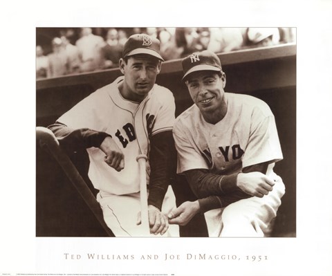Framed Ted Williams &amp; Joe DiMaggio, 1951 Print