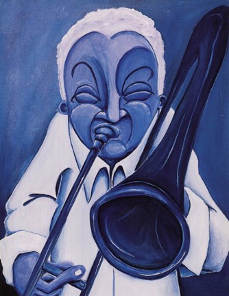 Framed Blue Jazzman III Print