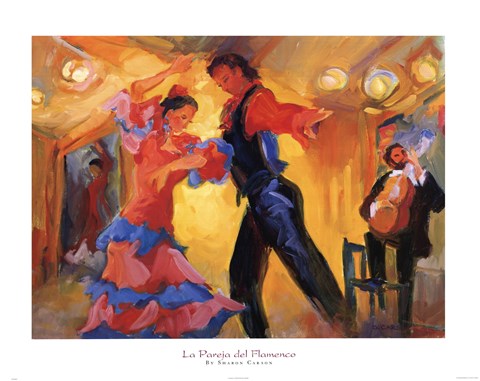 Framed La Pareja del Flamenco Print