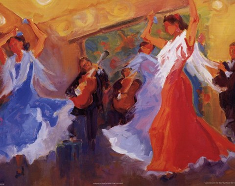 Framed La Celebracion del Baile Print
