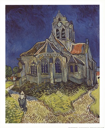 Framed Church at Auvers Print