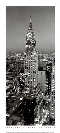 Framed New York, New York, Chrysler Building at Night Print