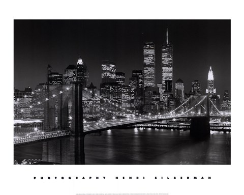 Framed New York, New York, Brooklyn Bridge Print