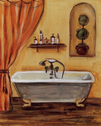 Framed Tuscan Bath I Print