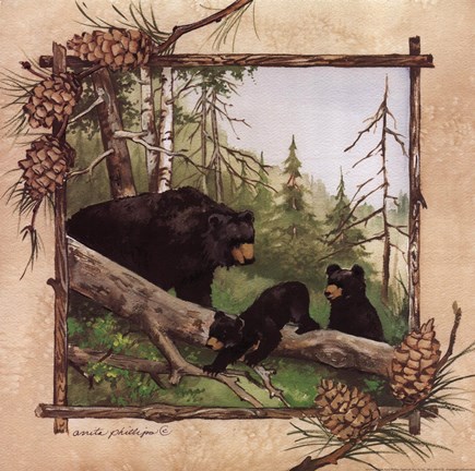 Framed Black Bears IV Print