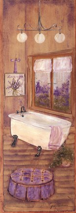 Framed Bath in Lavender II Print