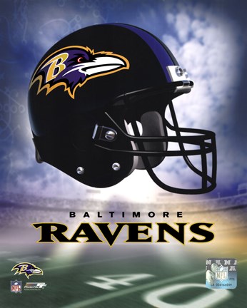 Framed Ravens Helmet Logo (&#39;04) Print