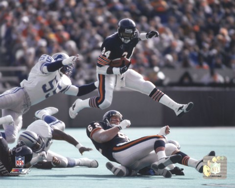 Framed Walter Payton - in air Action Print