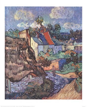 Framed Houses at Auvers, c.1890 Print