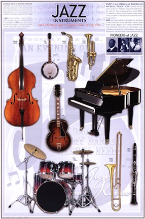 Framed Jazz Instruments Print