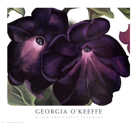Framed Black and Purple Petunias Print