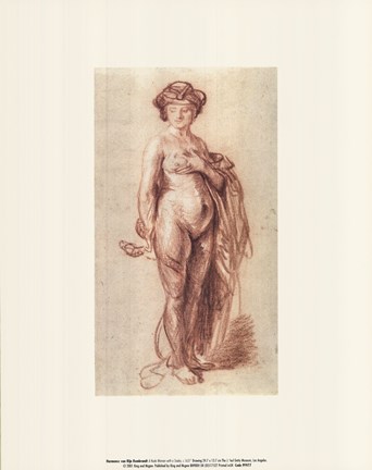 Framed Nude Woman with a Snake, c. 1637 Print