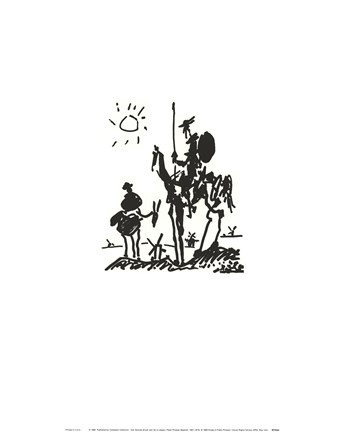 Framed Don Quixote - Embossed Print