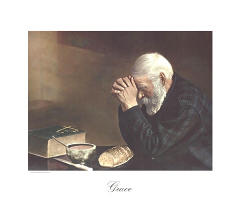 Framed Grace (Old Man Praying) Print