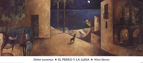 Framed El Perro y la Luna Print