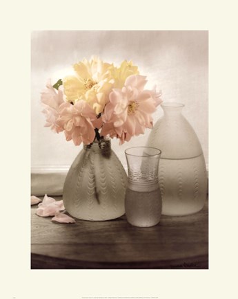 Framed Frosted Glass Vases III Print