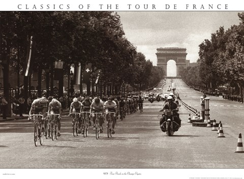 Framed 1975 Tour Finish On The Champs Elysees Print