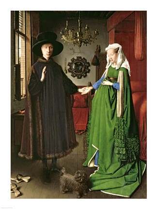 Framed Portrait of Giovanni Arnolfini and his Wife Giovanna Cenami Print