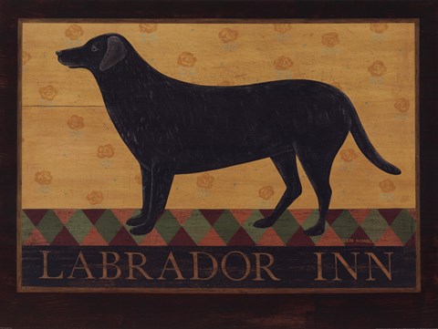 Framed Labrador Inn Print