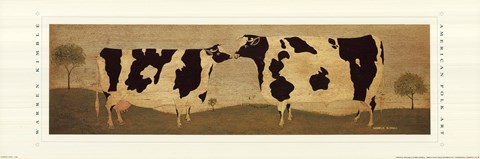Framed Kissing Cows Print