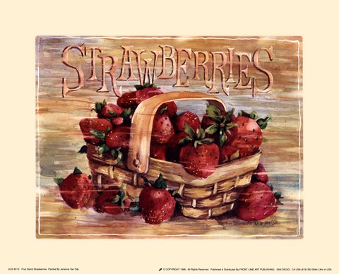 Framed Fruit Stand Strawberries Print