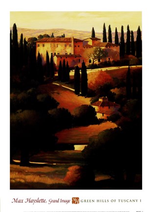 Framed Green Hills of Tuscany I Print