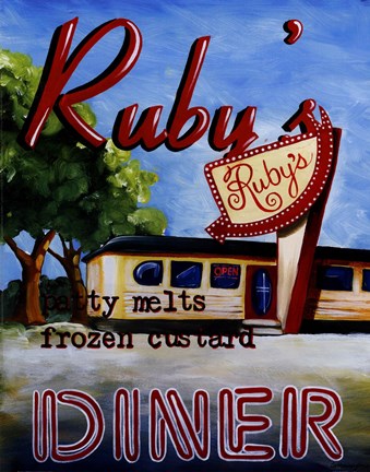 Framed Ruby&#39;s Diner Print