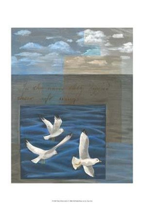 Framed Three White Gulls I Print