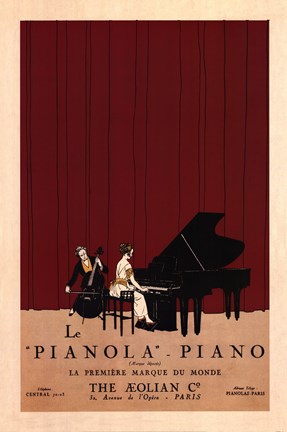 Framed Le Pianola Print