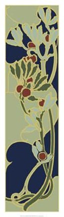 Framed Nouveau Floral Panel II Print