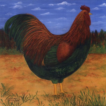 Framed Country Rooster Print