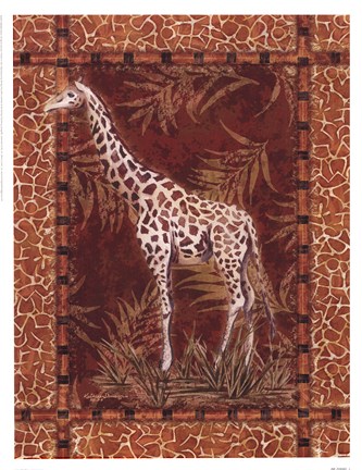 Framed Lone Giraffe Print