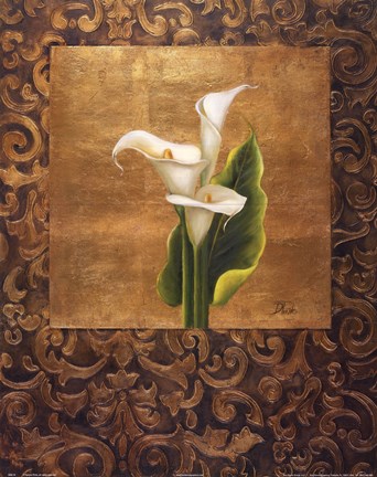 Framed Calla Lily With Arabesque I Print