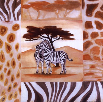 Framed Animals of the Veld - Zebras Print