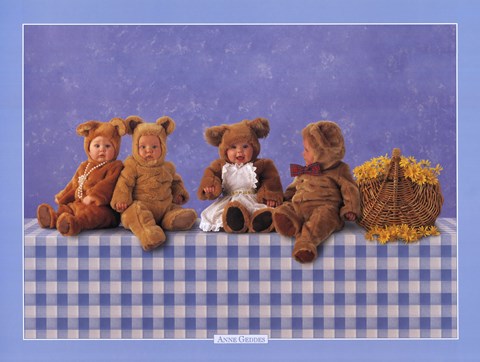 Framed Teddy Bears #2 Print