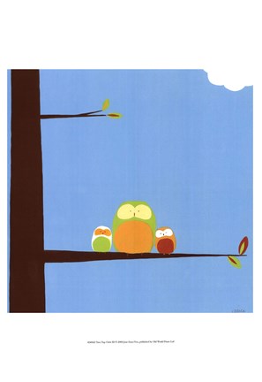 Framed Tree-top Owls III Print