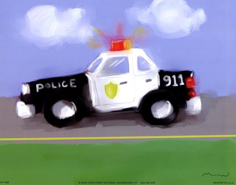Framed Police Car Print