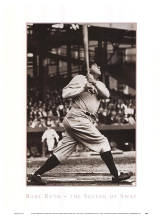 Framed Babe Ruth - The Sultan of Swat Print