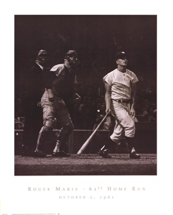Framed Roger Maris - 61st Home Run Print