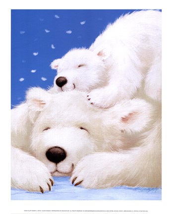 Framed Fluffy Bears II Print