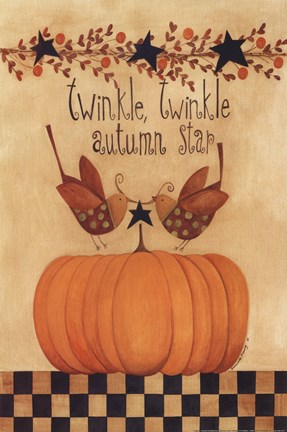 Framed Twinkle, Twinkle Autumn Star Print