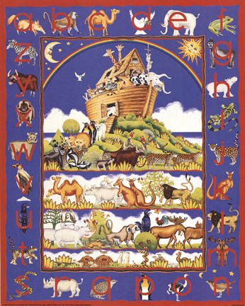 Framed Noah&#39;s Ark Alphabet Print