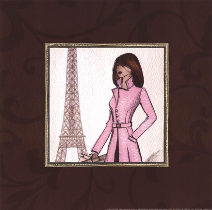 Framed Paris in Pink Print