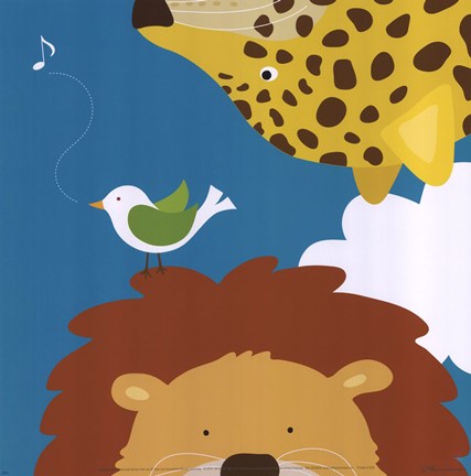 Framed Safari Group: Leopard and Lion Print