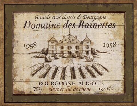 Framed French Wine Labels III Print