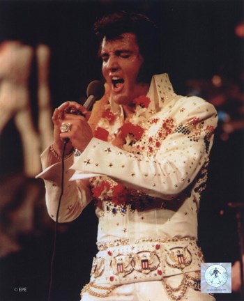 Framed Elvis Presley Wearing a Rhinestone Jacket (#6) Print