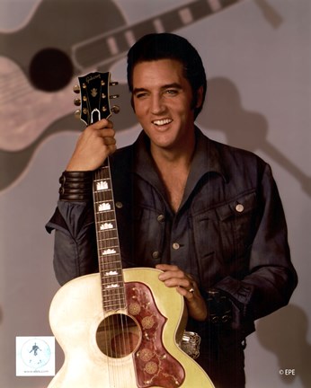 Framed Elvis Presley Holding Gibson Guitar (#9) Print