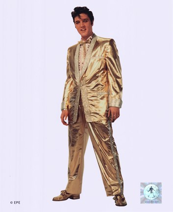 Framed Elvis Presley Wearing Gold Suit (#10) Print
