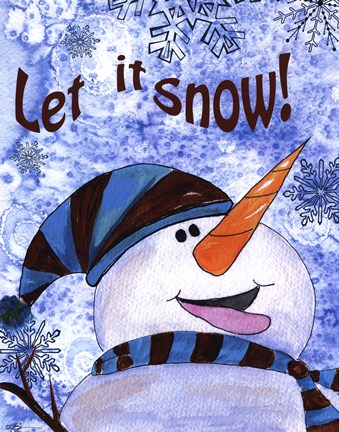 Framed Let it Snow Snowman Print