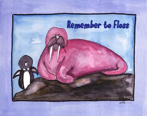 Framed Remember to Floss Print